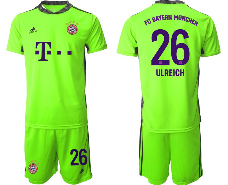 Men 2020-2021 club Bayern Munich fluorescent green goalkeeper #26 Soccer Jerseys